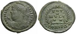 Ancient Coins - Julian II (AD 361-363) Æ3 / Votive wreath