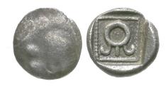 Ancient Coins - Caria. Uncertain AR Hemiobol / Monogram