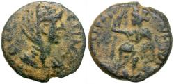 Ancient Coins - Diva Faustina I (died AD 140). Arabia. Bostra Æ17 / Tyche