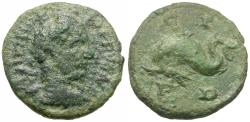 Ancient Coins - Philip I (AD 244-249). Thrace. Deultum Æ17 / Dolphin