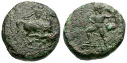 Ancient Coins - Thessaly. Pelinna Æ14 / Warrior