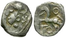 Ancient Coins - Ancient France. Celtic Gaul. Aedui Tribe AR Quinarius