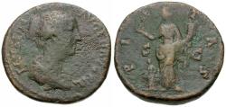 Ancient Coins - Faustina II (AD 147-175) Æ Sestertius / Pietas
