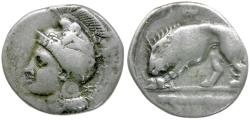 Ancient Coins - Lucania. Velia AR Nomos / Lion