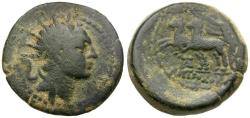 Ancient Coins - Seleukid Kings. Antiochos IV Epiphanes (175-164 BC) Æ20 / Biga