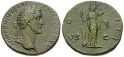 Ancient Coins - Antoninus Pius (AD 138-161) Æ Sestertius / Fortuna