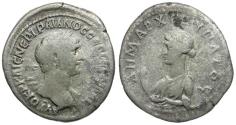 Ancient Coins - Trajan (AD 98-117). Cappadocia. Caesarea AR Didrachm / Artemis