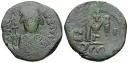 Ancient Coins - *Sear 494* Byzantine Empire. Maurice Tiberius (AD 582-602) Æ Follis