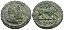 Ancient Coins - Lydia. Thyateira. Pseudo-autonomous Æ15 / Lion