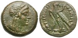 Ancient Coins - Ptolemaic Kings of Egypt. Ptolemy VI Philometor (163-145 BC) Æ18 / Demeter