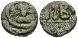 Ancient Coins - *Sear 855* Byzantine Empire. Sasanian Occupation of Alexandria. Time of Heraclius (AD 610-641). Khusro II (AD 590-628) Æ 12 Nummi