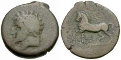 Ancient Coins - Kings of Numidia. Massinissa - Micipsa (203-118 BC) Æ26 / Free Horse
