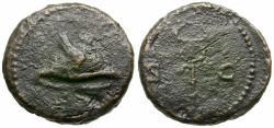 Ancient Coins - Anonymous AE Quadrans / Caduceus