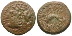 Ancient Coins - Spain. Iberia. Gades &#198; Quadrans / Dolphin