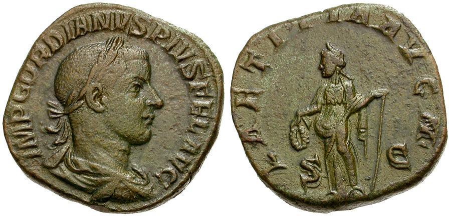 Gordian Iii Ae Sestertius Laetitia Roman Imperial Coins
