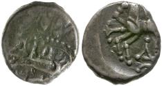 Ancient Coins - Ancient France. Celtic Gaul. Aedui or Lingones Tribe Kaletedou type AR Quinarius