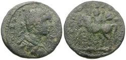 Ancient Coins - Severus Alexander (AD 222-235). Phoenicia. Ptolemais-Ake Æ21 / Emperor on Horseback