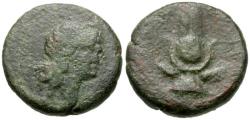 Ancient Coins - Sicily. Syracuse under Roman rule Æ19 / Headdress of Isis