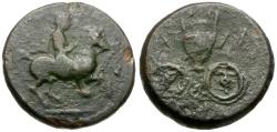 Ancient Coins - Thessaly. Krannon Æ16 / Hydria on Cart