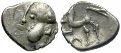 Ancient Coins - Ancient France. Celtic Gaul. Aedui Tribe AR Quinarius