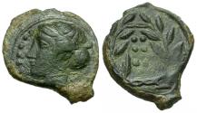 Ancient Coins - Sicily. Himera Æ17 / Nymph