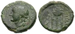 Ancient Coins - Sicily. Syracuse under Roman rule Æ13 / Tripod
