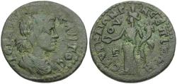 Ancient Coins - Ionia. Smyrna. M. Aurelius Philetus Hippicus, magistrate. Pseudo-autonomous / Tyche Æ25