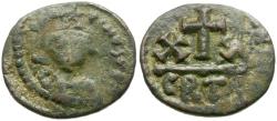 Ancient Coins - *Sear 1057* Byzantine Empire. Constans II (AD 641-668) Æ Half Follis