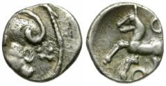 Ancient Coins - Ancient France. Celtic Gaul. Aedui Tribe AR Quinarius