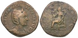 Ancient Coins - Otacilia Severa (AD 244-249) Æ Sestertius / Pudicitia
