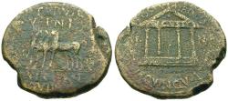 Ancient Coins - Tiberius (AD 14-37). Spain. Carthago Nova Æ20 / Temple