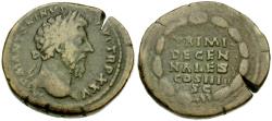 Ancient Coins - Marcus Aurelius (AD 161-180) &#198; Sestertius / Legend in Wreath