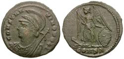 Ancient Coins - Constantine I the Great (AD 310-337). Constantinopolis Commemorative Æ3 / Victory