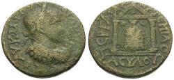 Ancient Coins - Philip I (AD 244-249). Pamphylia. Perga Æ24 / Temple of Artemis