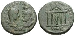Ancient Coins - Gordian III (AD 238-244) with Serpais. Moesia Inferior. Marcianopolis Æ26 / Temple