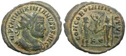 Ancient Coins - Maximian (AD 286-305) Æ Antoninianus / Emperor and Jupiter