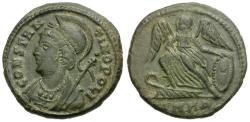 Ancient Coins - Constantine I the Great (AD 310-337). Constantinople Commemorative Æ3 / Victory