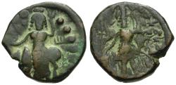 Ancient Coins - Kushan Kings of India. Vasudeva I (AD 191-232) Æ Tetradrachm / Siva and Bull