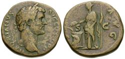 Ancient Coins - Hadrian (AD 117-138) Æ Sestertius / Salus