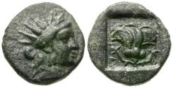 Ancient Coins - Caria. Rhodos Æ13 / Rose