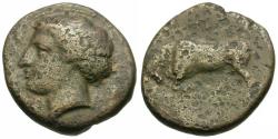 Ancient Coins - Sicily. Syracuse. Agathokles (317-289 BC) Æ16 / Bull