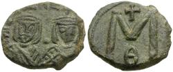 Ancient Coins - *Sear 1652* Byzantine Empire. Michael II the Amorian (AD 820-829) with Theophilos &#198; Follis
