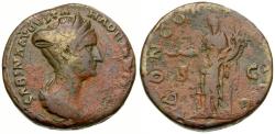 Ancient Coins - Sabina (AD 128-137) Æ Sestertius / Concordia