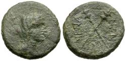 Ancient Coins - Sicily. Menainon Æ17 / Torches