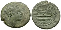 Ancient Coins - 211-208 BC - Roman Republic Æ Sextans / Wheat Ear