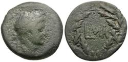Ancient Coins - Augustus (27 BC-AD 14). Egypt. Alexandria Æ Diobol / Date within Wreath