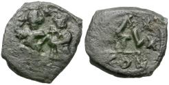 Ancient Coins - *Sear 812* Byzantine Empire. Heraclius and Heraclius Constantine Æ 3/4 Follis