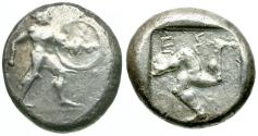 Ancient Coins - Pamphylia. Aspendos. Archaic style AR Stater / Hoplite