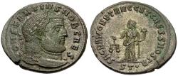Ancient Coins - Constantius I, as Caesar (AD 293-305) Silvered Æ Follis / Moneta