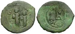 Ancient Coins - *Sear 845* Byzantine Empire. Heraclius (AD 610-641) with Heraclius Constantine Æ Follis